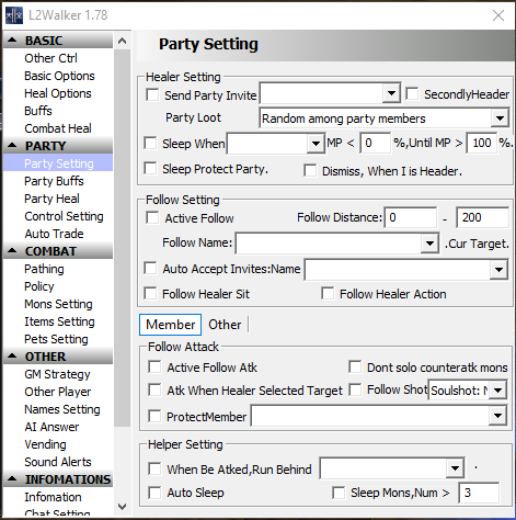 Party Setting
